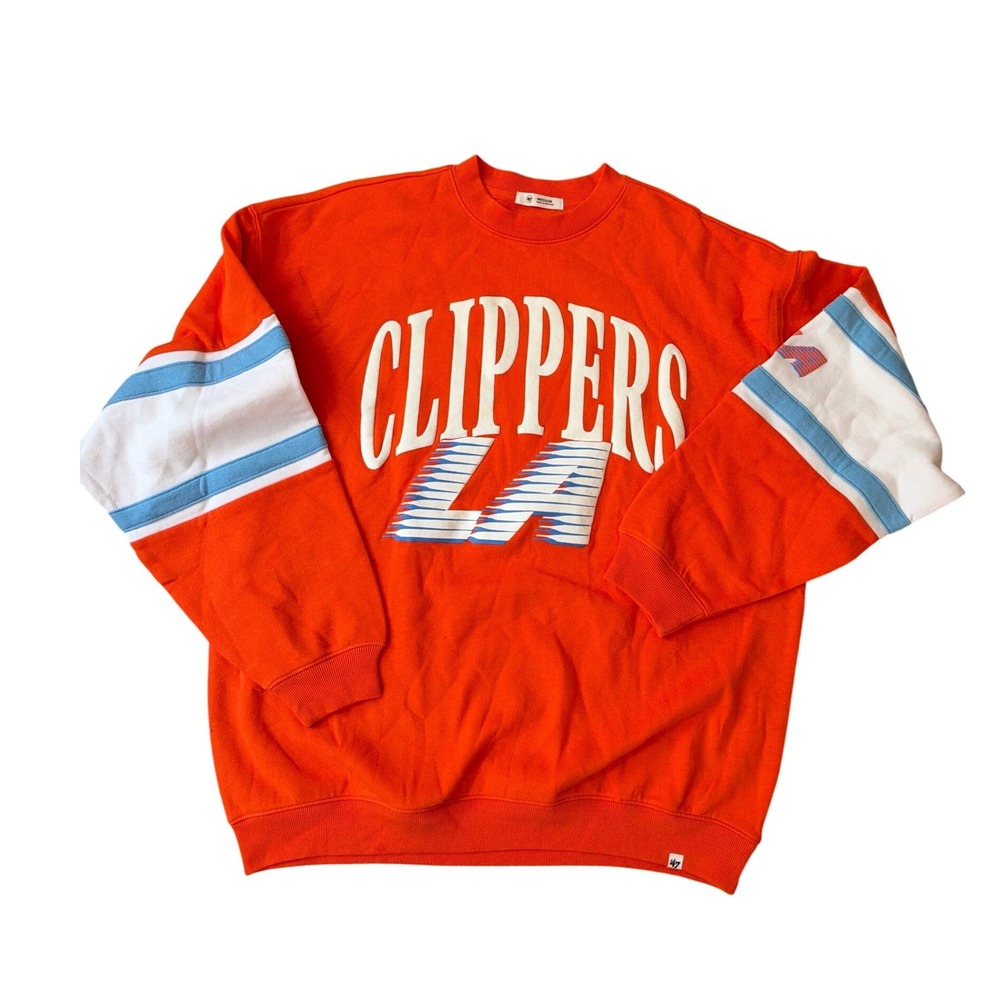 47 Brand LA Clippers Sweatshirt Womens Orange NWT Graphic Pullover SIZE Medium